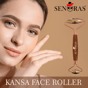 Bronze Kansa Roller with Wooden Wand | Ayurvedic Face & Body Massage Tool for Glowing Skin by Senoras