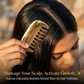 Woman combing hair with Senoras Bronze Kansa Comb for scalp circulation and natural shine – Ayurvedic hair tool