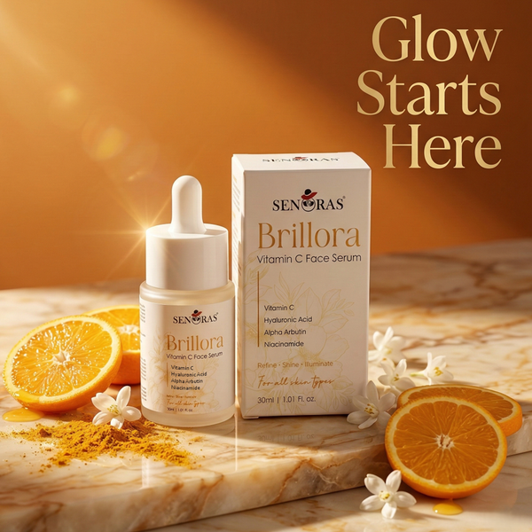 Brillora Vitamin C Face Serum | Alpha Arbutin + Hyaluronic Acid + Niacinamide | Dark Spot Removal | 30ml | Senoras India