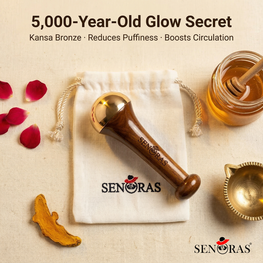 Senoras Bronze Kansa Wand Face Massager for skin pH balance and dark spot reduction – senorasstore.com